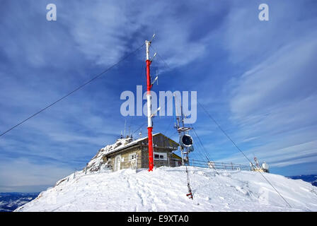 Weather station on mountain top, Ceahlau massif, Romania. Stock Photo