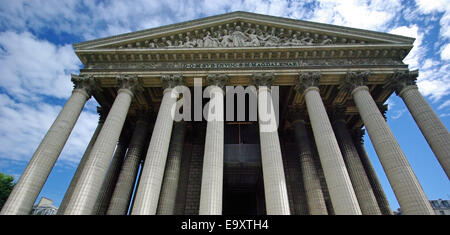 La Madeleine church in Paris, front view. Stock Photo