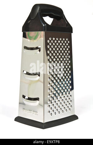 Hand kitchen grater made of stainless steel on a white background Stock Photo