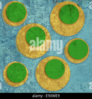 Abstract grunge scratched background made of circle shapes Stock Photo