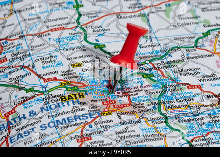 Road Map of Bath, England Stock Photo - Alamy