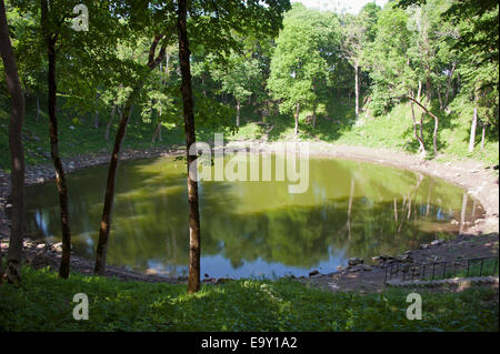 Kaali meteorite crater, Kuressaare, Saaremaa Island, Estonia, Baltic States Stock Photo