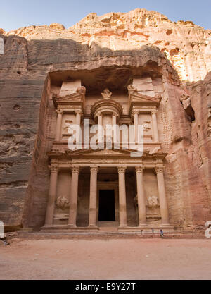 The treasury is also called Al Khazna, it is the most magnificent and famous facade in Petra Jordan,
