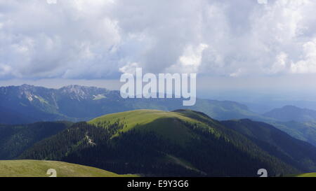 Beautiful Carpathian mountains panoramas, Est Europe, Romania. Stock Photo