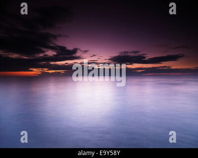 Beautiful twilight scenery after sunset over lake Huron, Grand Bend, Ontario, Canada. Stock Photo