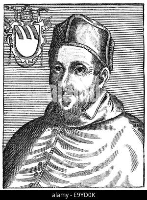 Pope Gregory XV or Gregorius XV, 1554 - 1623, born Alessandro Ludovisio or Ludovisi, Pope from 1621 to 1623, Papst Gregor XV., g Stock Photo