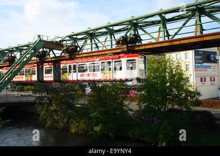 Schwebebahn. Suspension railway. Wuppertal. Nordrhein-Westfalen. Germany Stock Photo