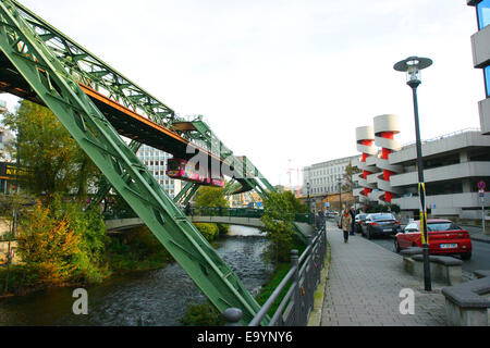 Schwebebahn. Suspension railway. Wuppertal. Nordrhein-Westfalen. Germany Stock Photo