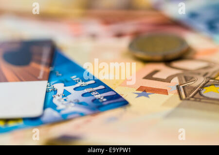 Easily loaded money. Prepaid card. Easy load money to credit card. Stock Photo