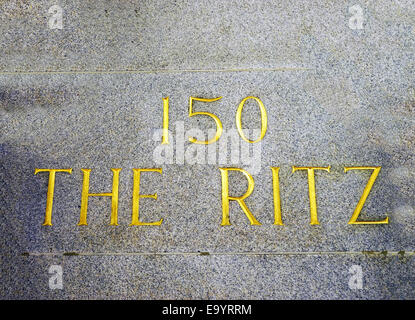 London, UK - November 03, 2014: The Ritz hotel, 5 star, located in Piccadilly, neoclassical style, built by Charles Mewes, opene Stock Photo