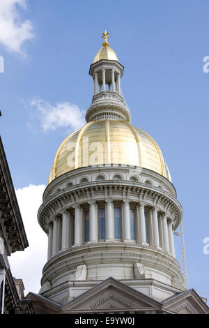 Dome of the New Jersey State House capitol building which is located in the city of Trenton, NJ, USA. Stock Photo