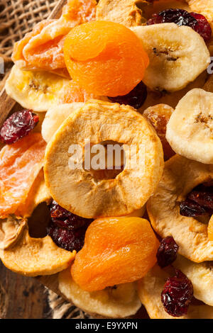 Organic Healthy Assorted Dried Fruit on a Plate Stock Photo