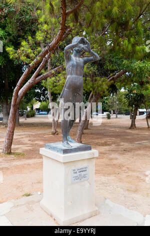 Statue in Larnaca theatre grounds, Larnaca, Cyprus. Stock Photo