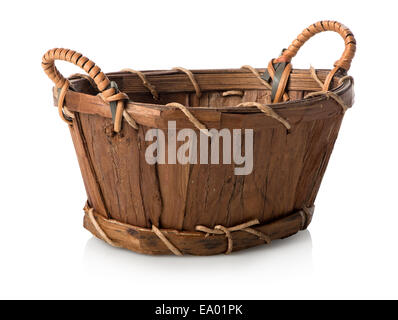 Wicker basket isolated on a white background Stock Photo