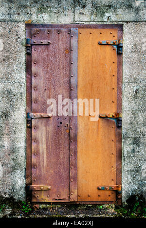 Old rusty iron doors Stock Photo