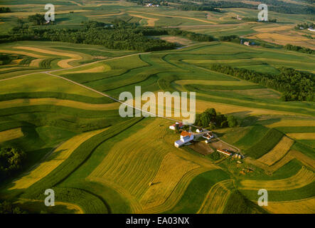 aerial view above contour farming Pennsylvania Stock Photo: 35322414 ...