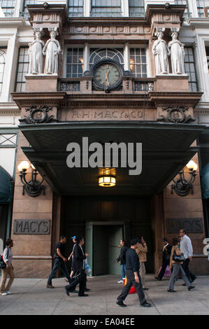 Macy's department store New York City America USA. Macys Store sign Broadway New York City in the United States of America USA. Stock Photo