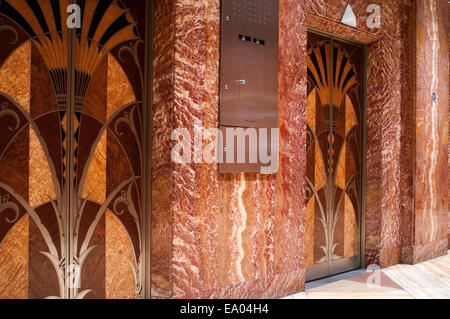 Chrysler building elevator new york. Elevator Doors Chrysler Building Manhattan New York. The Chrysler Building is an Art Deco s Stock Photo