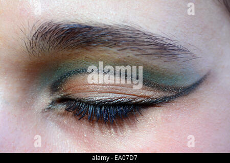 Make-up on closed human Eye Stock Photo
