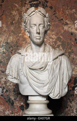 Holy Roman Emperor Francis II. Marble bust by Italian sculptor Camillo Pacetti, 1816. Kunsthistorisches Museum, Vienna, Austria. Stock Photo