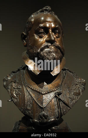 Emperor Rudolf II. Bronze bust by sculptor Adriaen de Vries, 1607, Prague. Imperial Treasury, Hofburg Palace, Vienna, Austria. Stock Photo