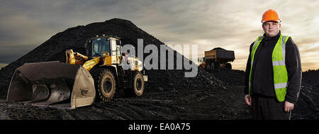 Portrait of mature man working at quarry Stock Photo