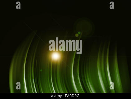 Green light abstract on black background Stock Photo