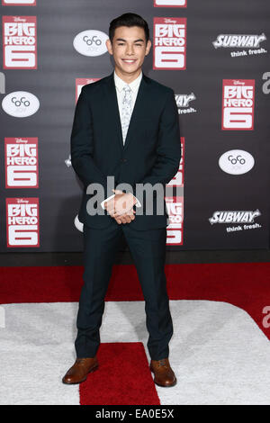 Los Angeles, California, USA. 4th Nov, 2014. Ryan Potter attends Premiere of Disney's ''Big Hero 6'' on November 4th 2014 at The El Capitan Theatre, Los Angeles, California.USA. Credit:  TLeopold/Globe Photos/ZUMA Wire/Alamy Live News Stock Photo