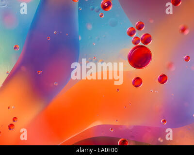 oil on water surface with colorful gradient blurred background Stock Photo
