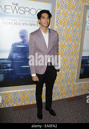 Los Angeles, California, USA. 4th Nov, 2014. Dev Patel attending the Los Angeles Season 3 Premiere of the HBO Series ''The Newsroom'' held at the Directors Guild Of America in Los Angeles, California on November 4, 2014. 2014 Credit:  D. Long/Globe Photos/ZUMA Wire/Alamy Live News Stock Photo