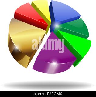 vector 3d pie chard on white bacground Stock Vector