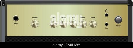 vector realistic amplifier interface on white background Stock Vector