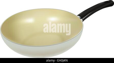 vector realistic ceramic pan isolated on white, eps10 file, gradient mesh and transparency used Stock Vector
