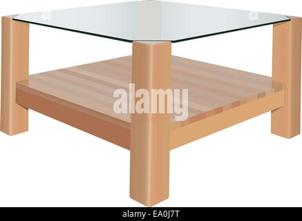 vector realistic coffee table on white background Stock Vector