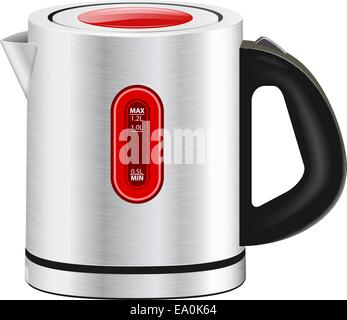 Vector Realistic Kettle on White Background, Eps 10 Vector, Gradient Mesh and transparency Used Stock Vector