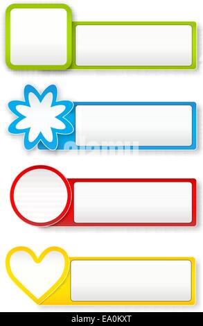 vector colorful paper stickers on white background, eps10 file, gradient mesh and transparency used Stock Vector