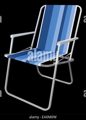 vector realistic picnic chair on black background Stock Vector