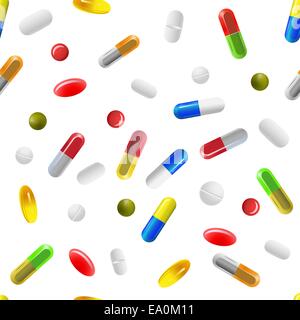 vector tile able pills background isolated on white, gradient mesh used Stock Vector