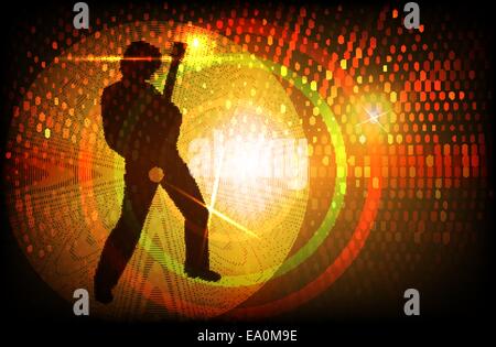 vector rock guitarist silhouette on colorful background, eps 10 file, gradient mesh and transparency used Stock Vector