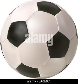 vector photo realistic soccer ball on white background Stock Vector