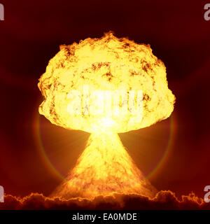 nuclear bomb explosion Stock Photo
