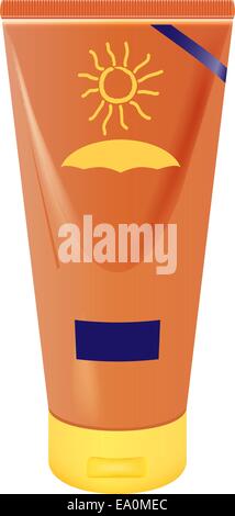 vector realistic sun lotion container on white background, eps10 file, gradient mesh and transparency used Stock Vector