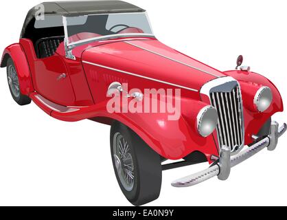 vector realistic detailed vintage car, eps10 vector, gradient mesh and transparency used Stock Vector