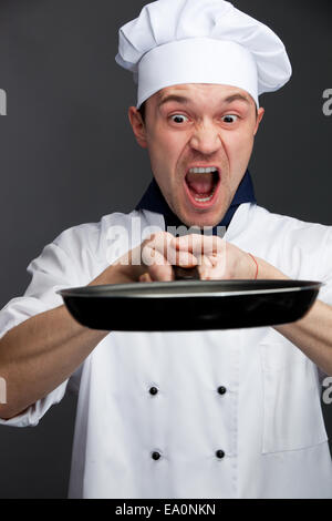 Angry chief in uniform Stock Photo