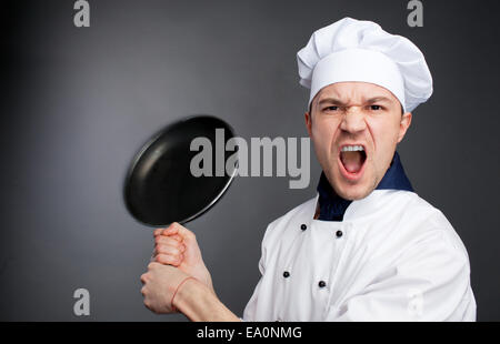 Angry chief in uniform Stock Photo