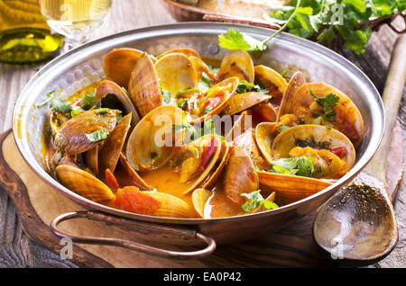 clams in tomato sauce Stock Photo