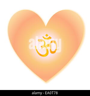 Aum in heart Stock Photo