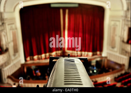 Close up with a big spotlight in a theater Stock Photo