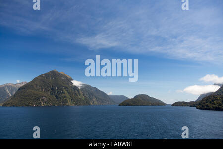 Fjord of Doubtful Sound in New Zealand Stock Photo