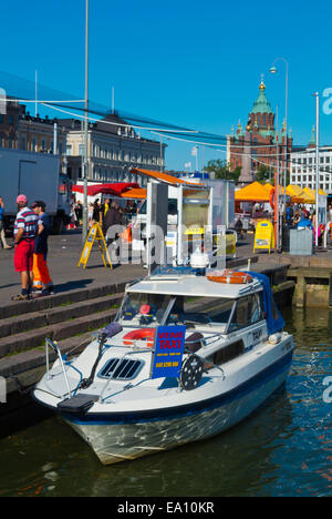 Boat taxi, Kauppatori, the market square, central Helsinki, Finland, Europe Stock Photo